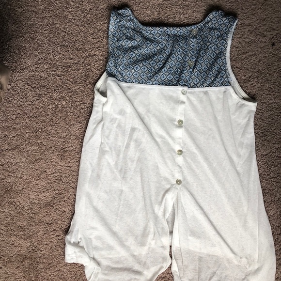 Sheer white and blue tank top - Picture 3 of 6